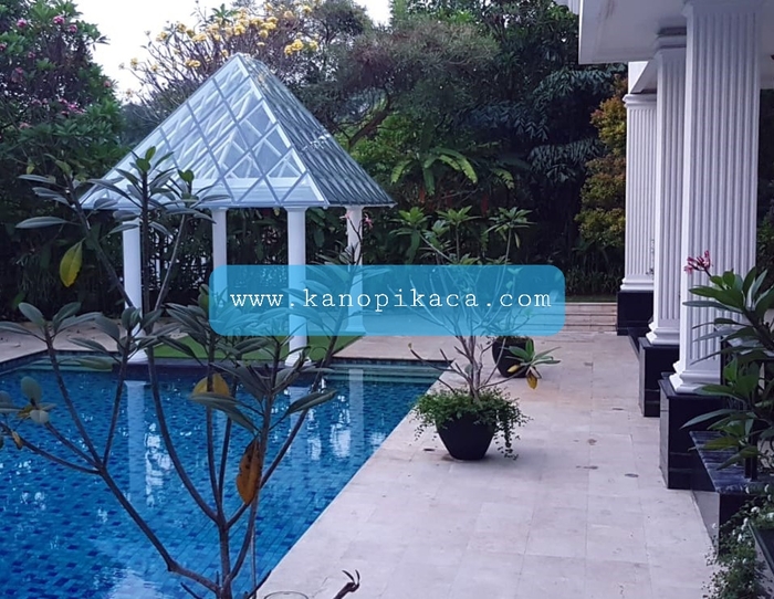 Kanopi Kaca Gazebo untuk Taman & Kolam Renang Modern Kanopi Kaca Gazebo untuk Taman & Kolam Renang Modern